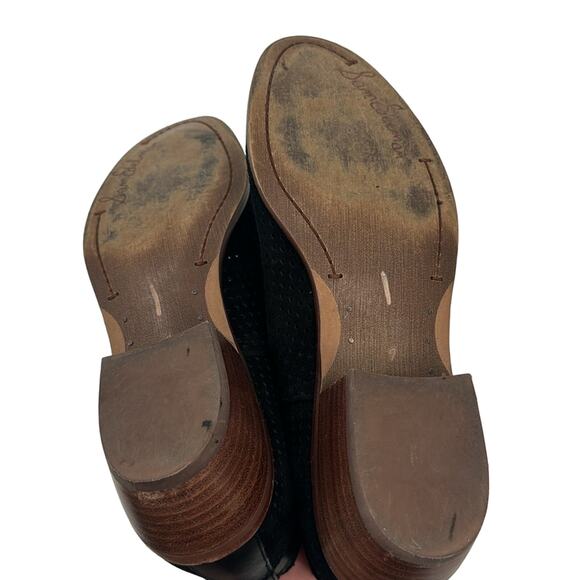 Sam Edelman black suede Paula perforated ankle boots - Picture 4 of 6